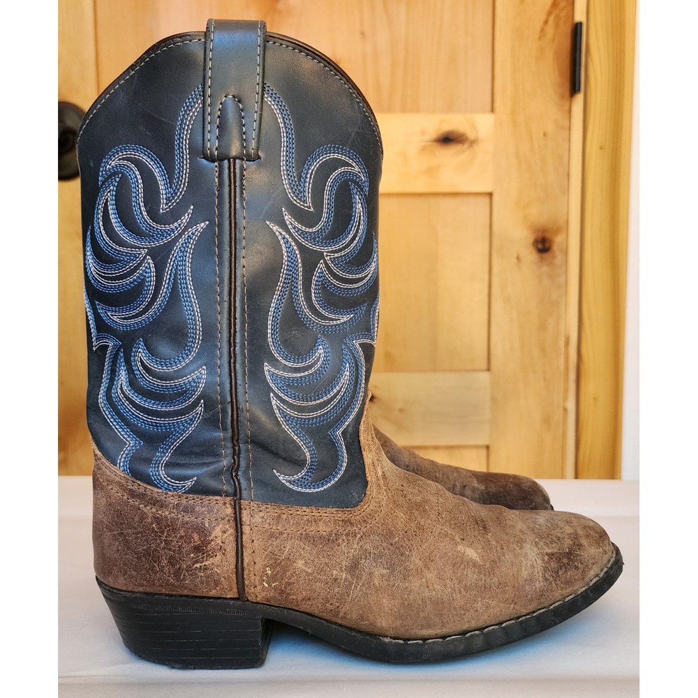 Cody James Sz 5 Navy Blue Leather Embroidered Cowboy Western Boots 41477 Rodeo‎
